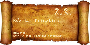 Kátai Krisztina névjegykártya